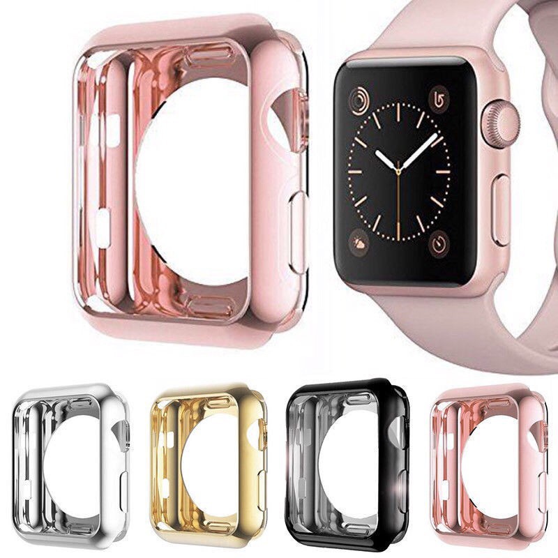 Ốp bảo vệ mặt đồng hồ từ nhựa TPU dành cho Apple Watch 40mm 44mm 38mm 42mm Series 5 4 3 2 1