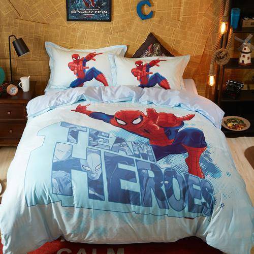 Bộ Chăn Ga Và Vỏ Gối 3 Trong 1 In Hình Spiderman Dễ Thương