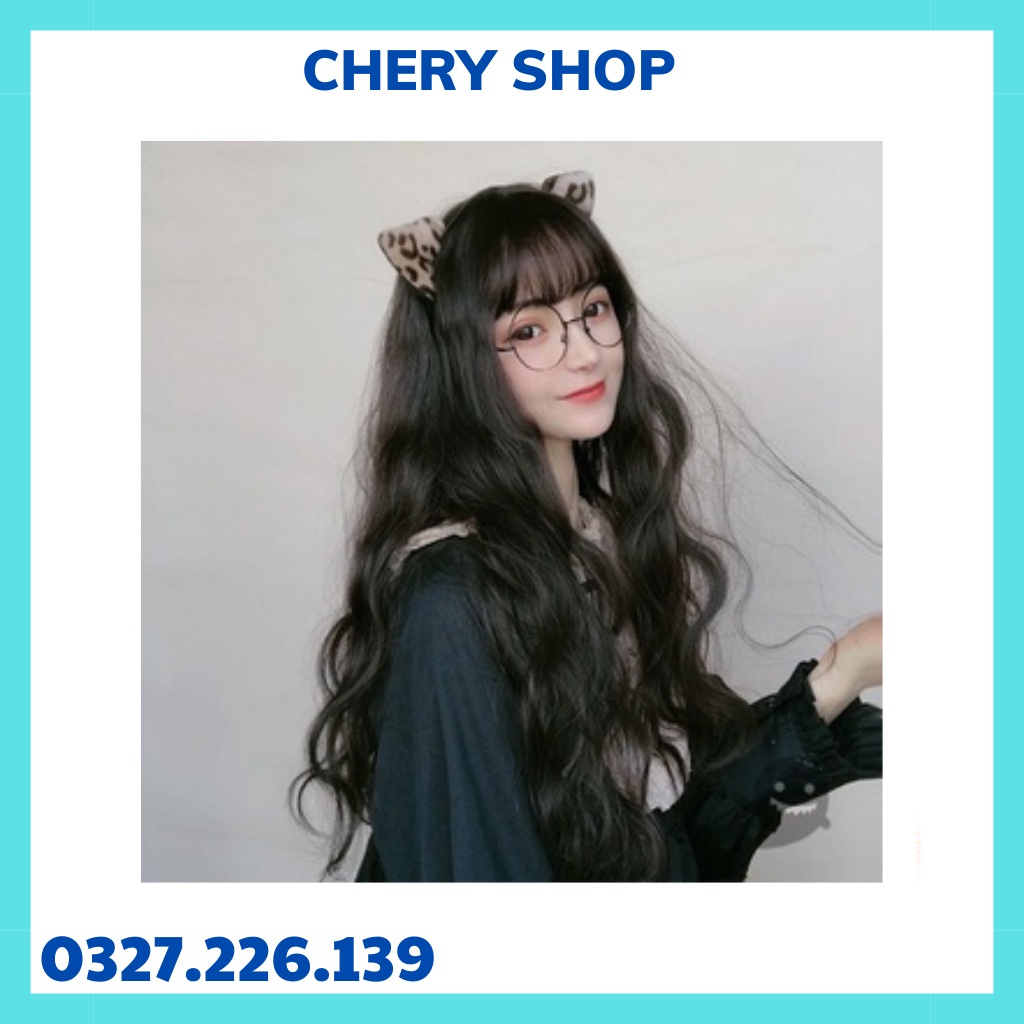 Tóc giả nguyên đầu xoăn xù Hàn Quốc cho nữ đẹp Chery Shop, mã 8183- tặng kèm lưới trùm