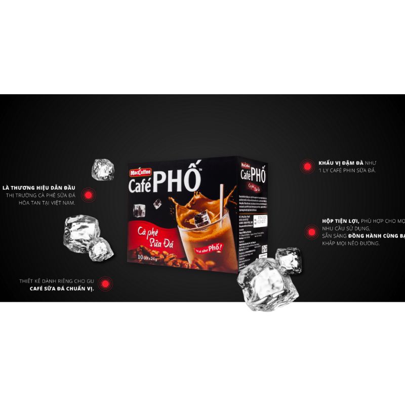 Hộp 10 gói cà phê Phố sữa đá 24g date mới