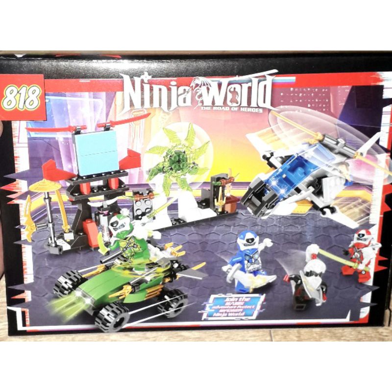 Lắp ráp 1 hộp LegoNinja Word 98028 Xe và trực thăng rất đẹp