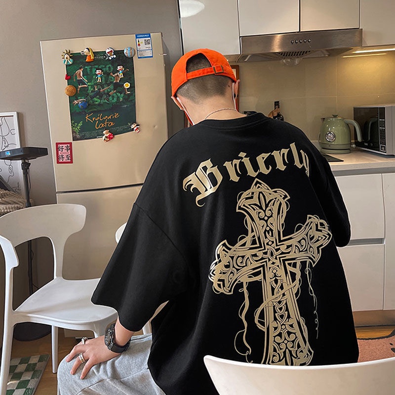 Áo Thun Tay Ngắn 5 / 4 Vải cotton Phong Cách Hip Hop Thời Trang Mùa Hè Cho Nam M-5XL