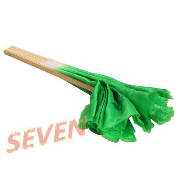 Quạt Múa Bụng Ngắn Bằng Tre Lụa Nhiều Màu Nghệ Thuật Dân Gian Trung Hoa