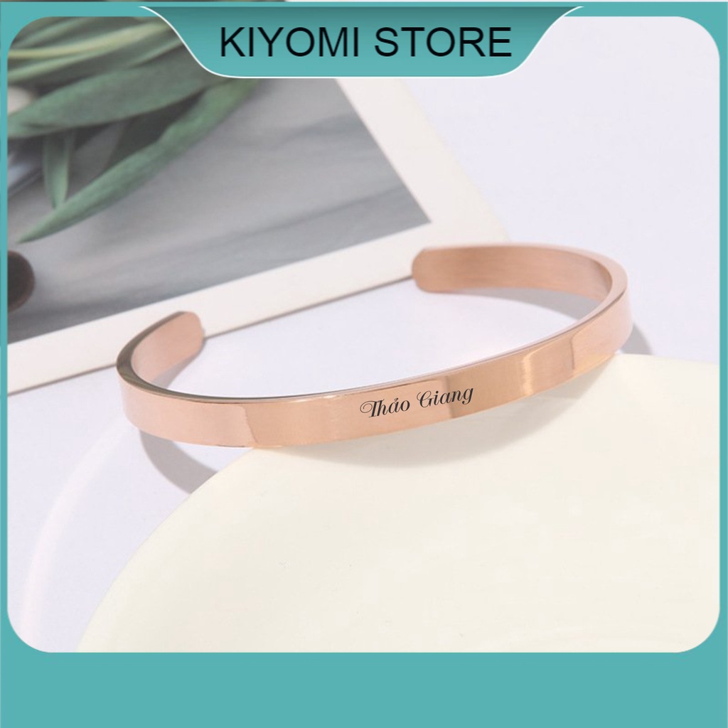 Vòng Tay Nam Nữ Cá Tính Khắc Tên Theo Yêu Cầu Thép Không Rỉ Bảo Hành Trọn Đời KIYOMI STORE