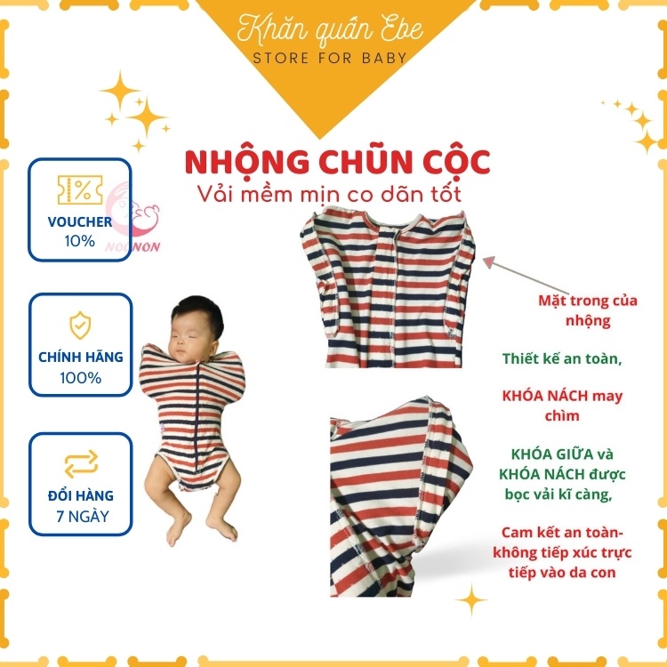 Quấn nhộng chũn cộc-FREESHIP🎁 Quấn em bé giúp bé ngủ ngon