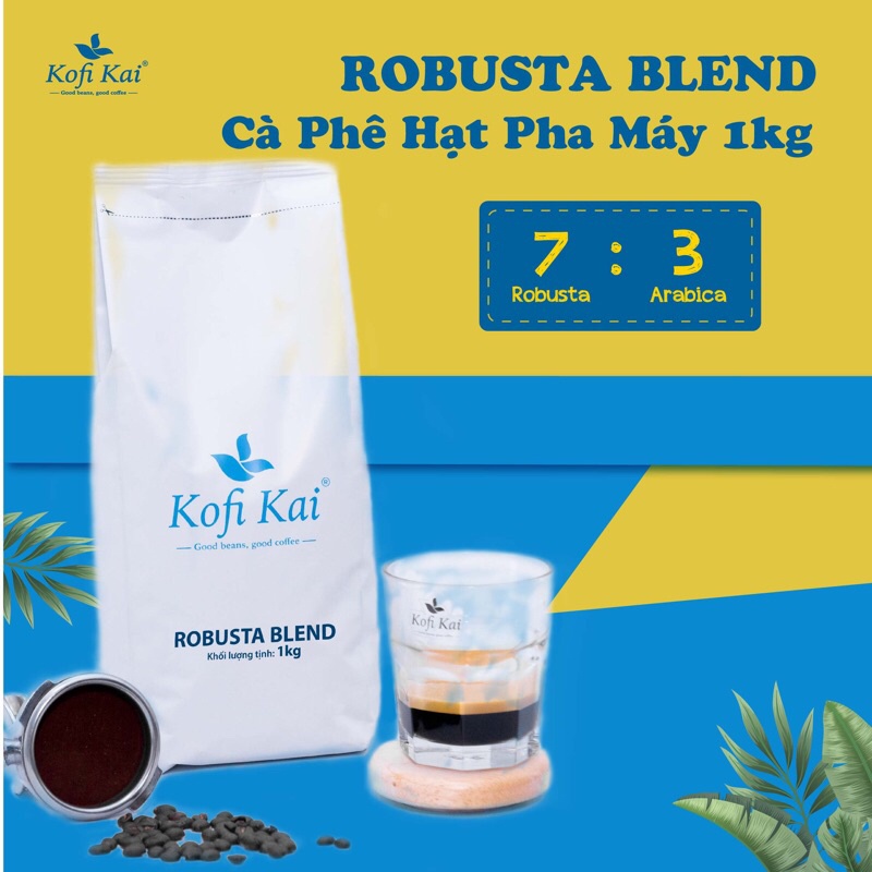 Cà phê Robusta BLend 7Ro:3Ar hạt pha máy 1kg