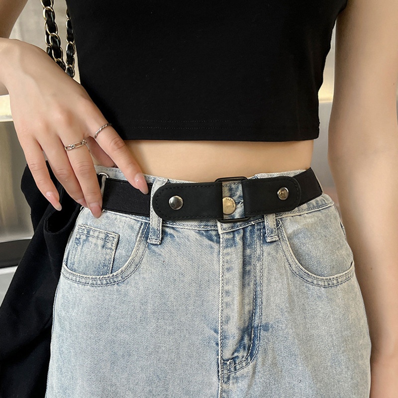 Nerf Thắt Lưng Denim Co Giãn Không Có Khóa Cài Vô Hình Không Cần Khoan Lỗ