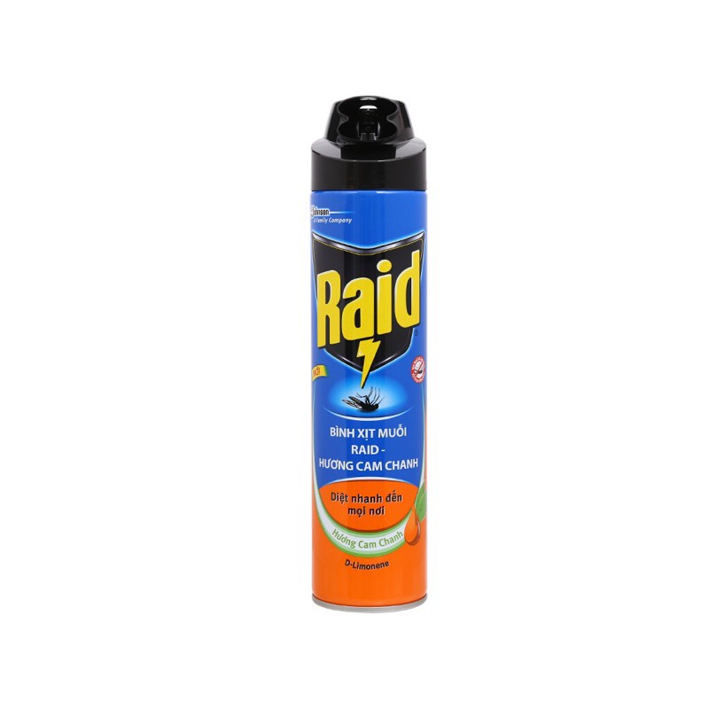 BÌNH XỊT MUỖI RAID 600ML HƯƠNG CAM CHANH/ DẦU KHUYNH DIỆP/ LAVENDER