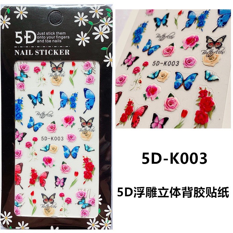 sticker 5d hoa nổi dán móng tay nail mẫu mới nhất