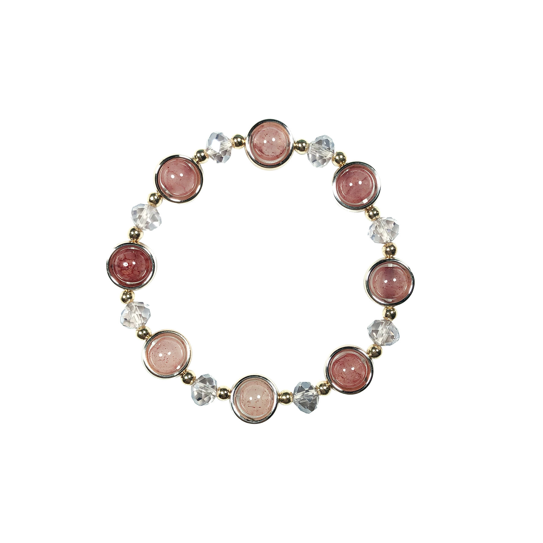 [Mã FAMAYFA giảm 10K đơn 50K] Roselife Lucky Bangle Natural Pink Crystal Beaded Bracelet for Women Good Fortune Jewelry | BigBuy360 - bigbuy360.vn