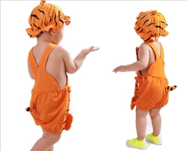[GIẢM SỐC] Body kèm mũ cà rôt hổ con đáng yêu 4-11kg