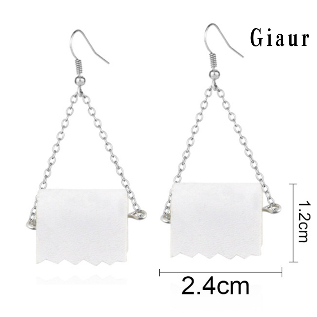 Hoa Tai Hình Dạng Cuộn Giấy Vệ Sinh Thiết Kế Tinh Tế Cho Nữ Bằng Da Giả Phụ Kiện Độc Đáo Cho Cuộc Sống Hàng Ngày