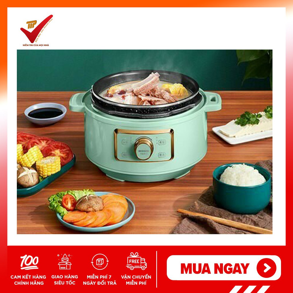 [Chính Hãng BH-12 Tháng] NỒI ÁP SUẤT ĐA NĂNG AUX AX - 3L hầm hấp chiên xào nấu cháo 3L màu xanh