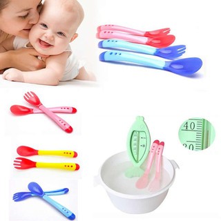 Bộ thìa dĩa ăn dặm báo nóng cho bé