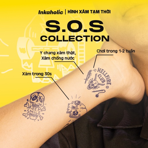 Hình xăm dán tạm thời 15 ngày Inkaholic, xăm giả đẹp & ngầu y xăm thật, chống nước 100