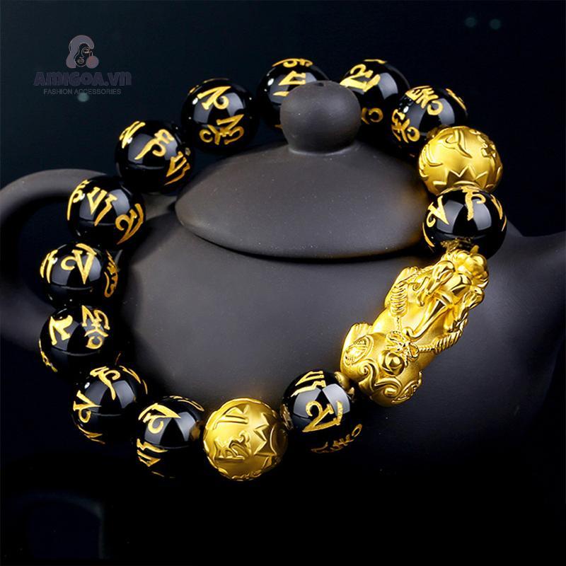 Vòng Tay Chuỗi Hạt Mạ Vàng Phong Cách Phật Giáo Độc Đáo