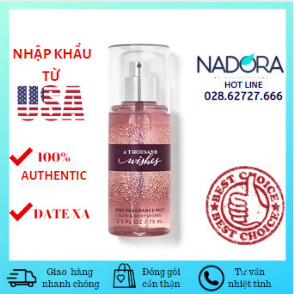Xịt thơm toàn thân Bath & Body Works Body Mist A Thousand Wishes