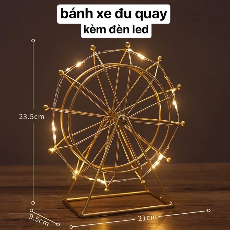 ( Đồ trang trí )  Vòng Xoay , Bánh Xe Đu Quay Để Bàn Mạ Gold Phong Cách Bắc Âu Sáng Tạo