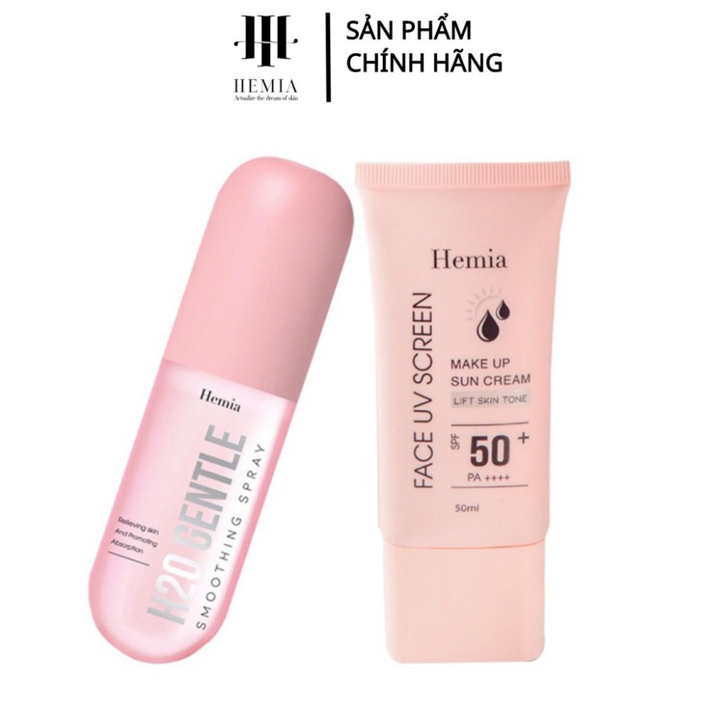 Combo kem chống nắng và xịt khoáng Hemia bộ đôi không thể thiếu của một nửa thế giới tới từ Hàn Quốc