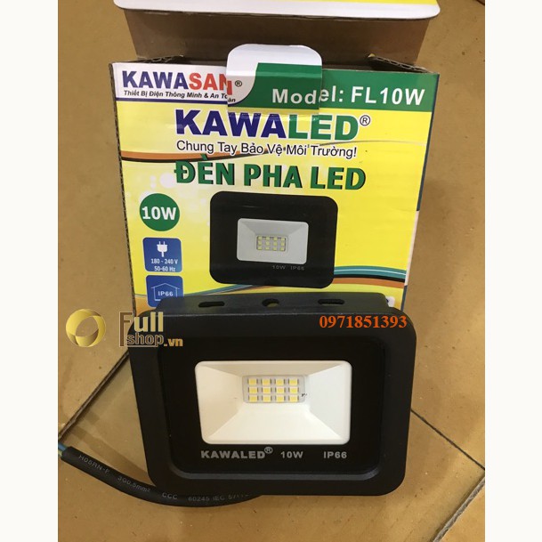 Đèn pha LED thân đúc mỏng 10W Kawaled Kawasan FL10W