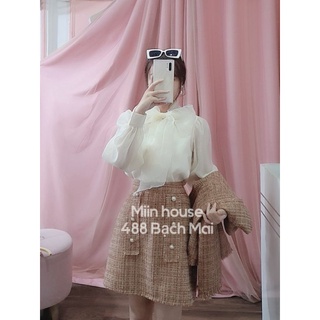 Set dạ tweed nhũ 4 túi Miin