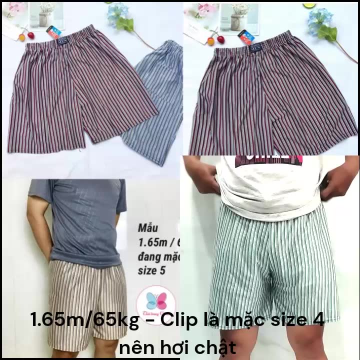 Quần đùi nam mặc nhà từ 40-75kg - quần thun sọc tăm - cho cả bé trai - QDN30 | BigBuy360 - bigbuy360.vn