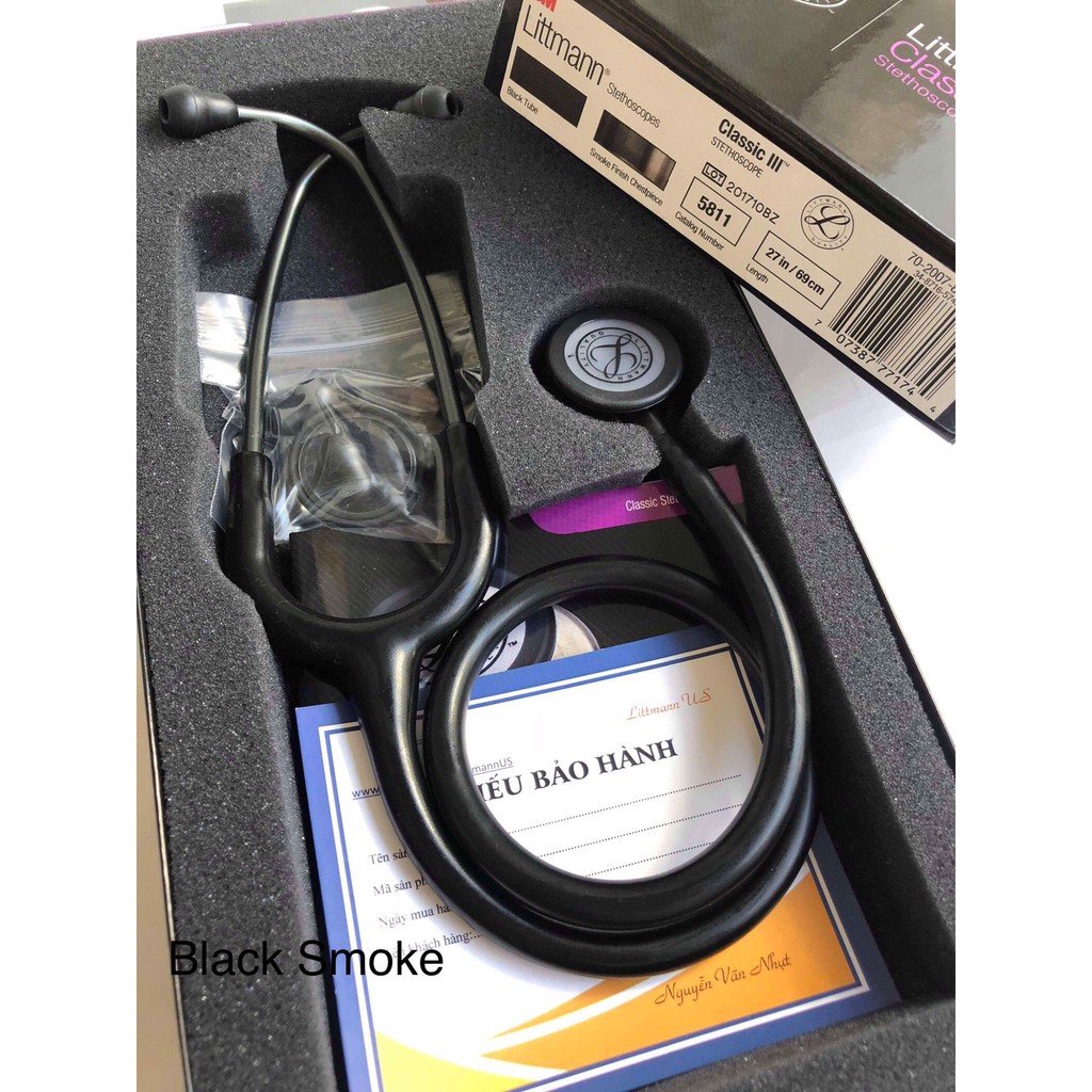 Ống nghe Littmann® Classic III ™ màu Black Smoke Finish (Special) 5811