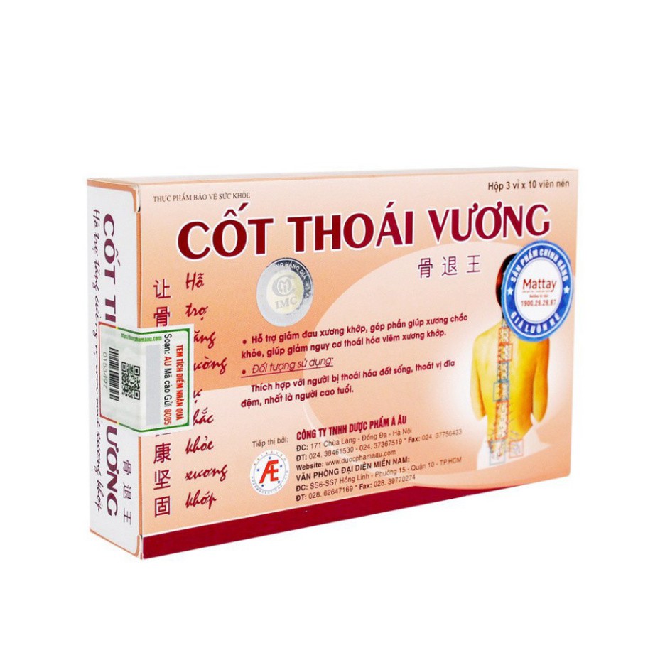 Cốt Thoái Vương - Giúp Cột Sống Khỏe Mạnh Hơn hộp 30 viên