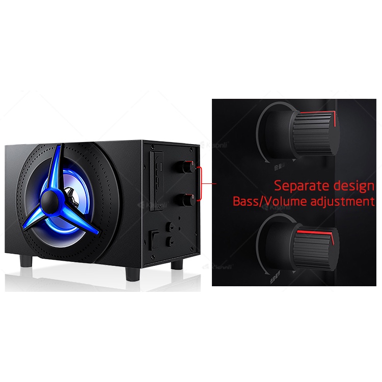 Loa Máy Tính Để Bàn Có Bluetooth LED RGB 2.1 Kisonli TM-7000A Loa Vi Tính Nghe Nhạc Laptop Pc Gaming Có Dây - Chính Hãng