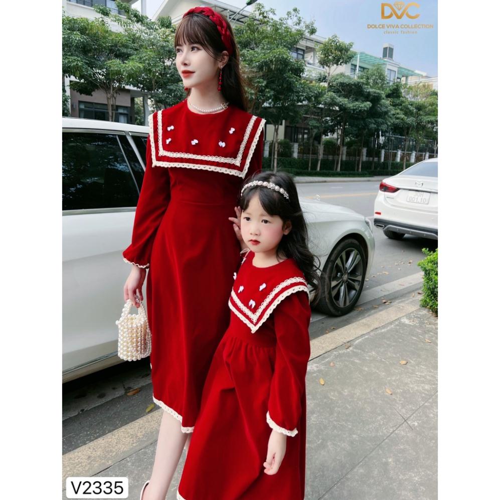 Váy đỏ xòe cổ yếm bé gái V2336 Đẹp Shop DVC