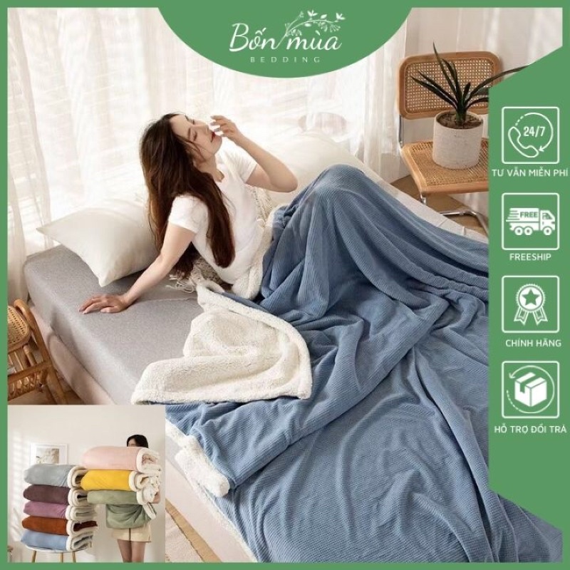 Chăn lông cừu, vỏ chăn lông cừu, vỏ chăn có khoá kéo lồng ruột, kích thước 2mx2m3, nặng 2kg - hàng nhập khẩu cao cấp