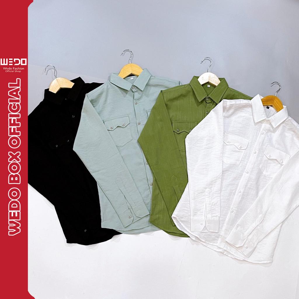 Áo Sơ Mi Nam Dài Tay Màu Basic Phối Túi Hộp Lịch Lãm Sang Trọng Lịch Sự Hot Trend - SM 365 TUI HOP MAU BASIC