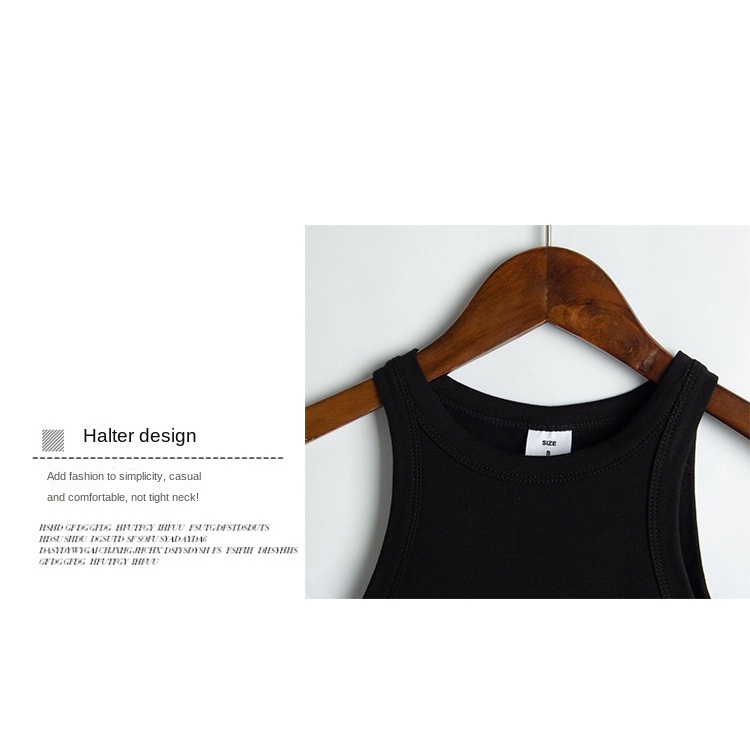 Áo Thun Không Tay Cổ Tròn Màu Đen Thời Trang Mùa Hè Dành Cho Nữ
