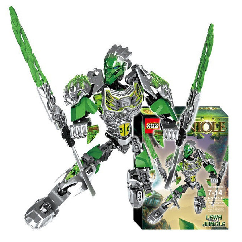 Đồ chơi lắp ráp KSZ Bionicle Lewa & Uxar Jungle Unity Set kết hợp của 609-1 và 610-1 chất liệu nhựa ABS New4all