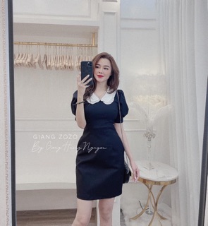 Váy phối cổ trắng