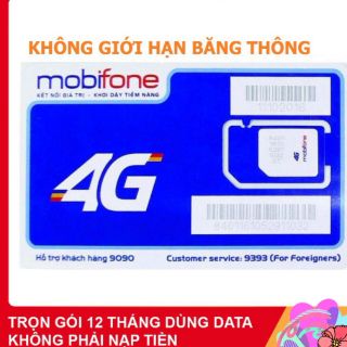 HÓT FREE 12 THÁNG SIM 4G MOBIFONE SIÊU KHỦNG FULL MAX BĂNG THÔNG KHÔNG GIỚI HẠN DATA TỐC ĐỘ CAO BẢO HÀNH MÃI MÃI