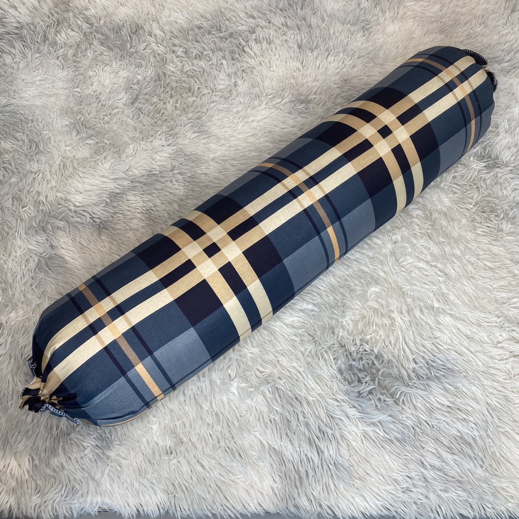 Gối ôm cotton, gối ôm dài ke ô hoa văn cho người lớn.