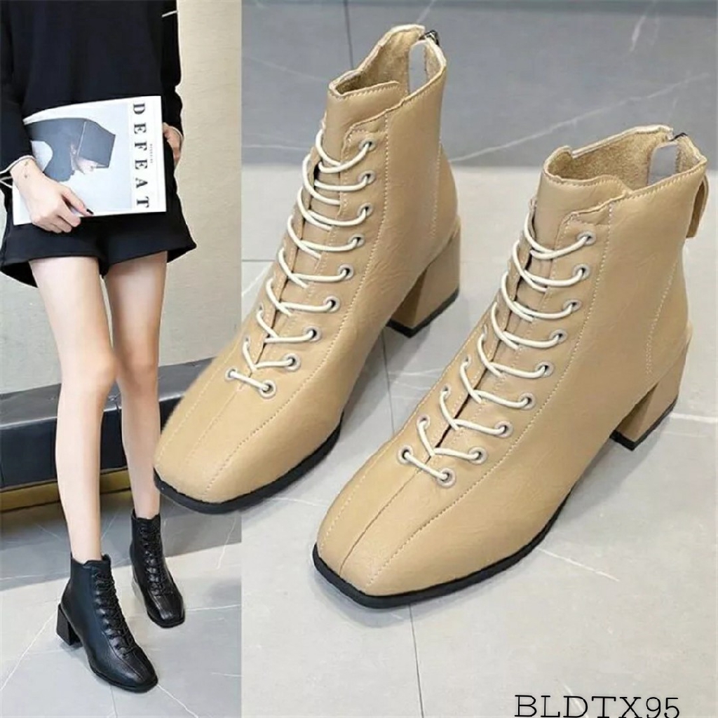 Boot Cao Cổ Chất Da Vân Sần Đẹp Dây Buộc Cao Cách Điệu _BL1009 (FullBox) | BigBuy360 - bigbuy360.vn