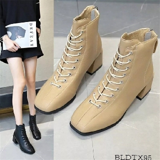 Boot Cao Cổ Chất Da Vân Sần Đẹp Dây Buộc Cao Cách Điệu _BL1009 (FullBox)
