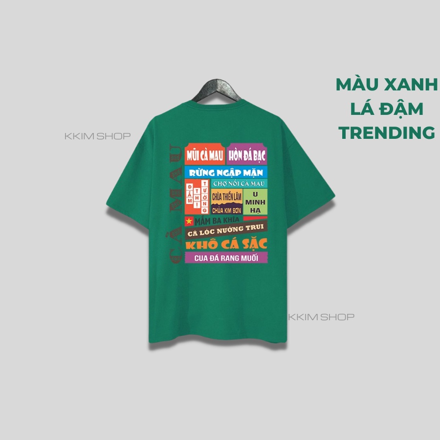 Áo thun tay lỡ CÀ MAU, Áo phông 63 tỉnh thành Form rộng oversize, chất liệu Cotton KKIMSHOP