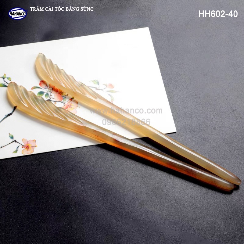 Trâm Cài Tóc Bằng Sừng VIP Siêu Đẹp HAHANCO Tỉa Khắc Sang Chảnh - HH602-40