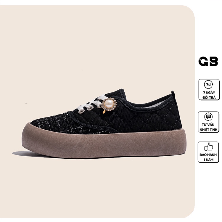 Giày Sneaker Nữ Da Mềm Kèm Sticker Xinh Xắn giayBOM B1614