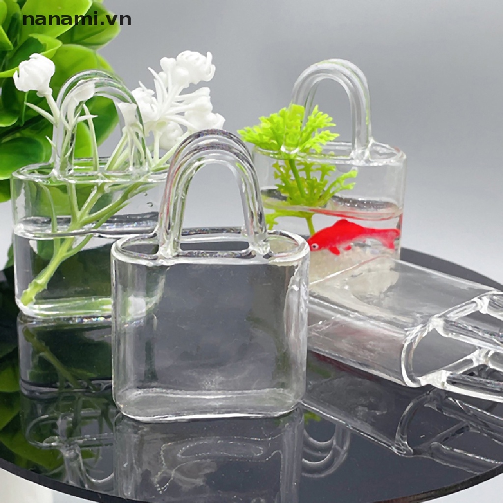 Lọ Hoa Thủy Tinh Mini Trong Suốt Dùng Trang Trí Nhà Búp Bê
