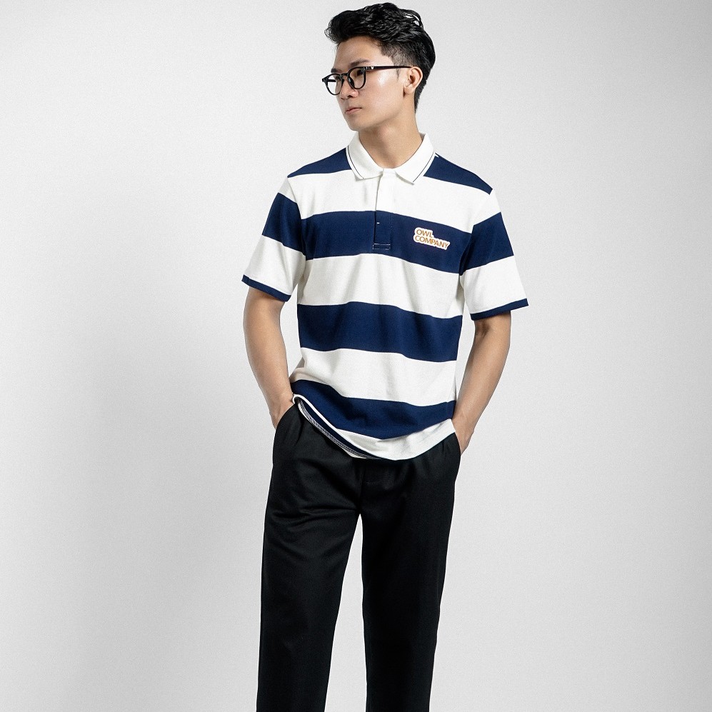 [Mã LT50 giảm 50k đơn 250k] OWL BRAND® Áo Thun Polo Sọc Ngang Cotton - OWL241020 | BigBuy360 - bigbuy360.vn