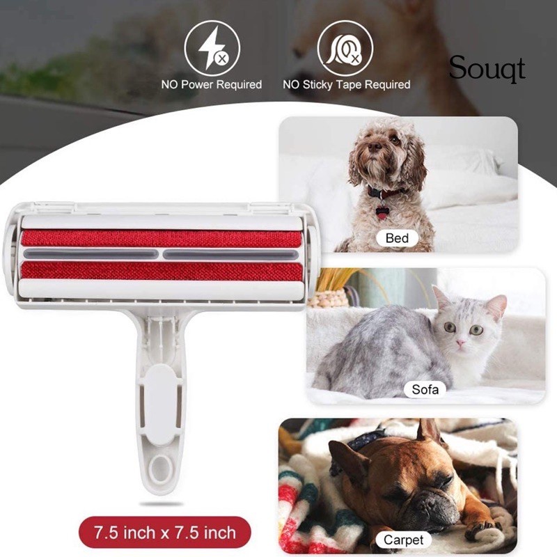 Con lăn bàn chải tẩy lông thú cưng làm sạch lông chó và mèo bị dính trên áo quần/đồ nội thất tiện dụng