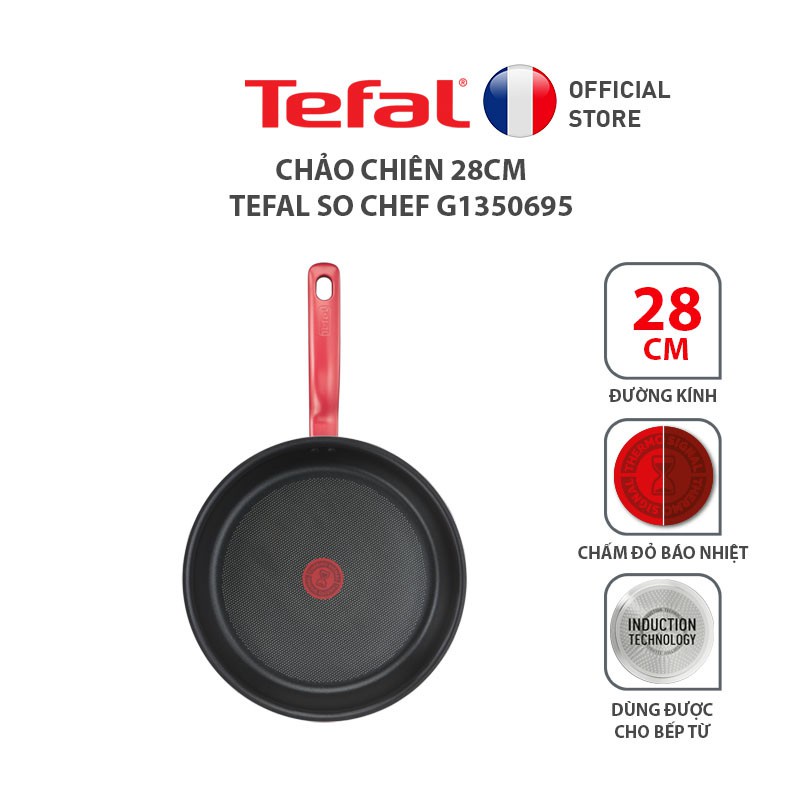 KHÔNG PHẢI CHÍNH HÃNG HOÀN TIỀN X2 - Combo Tefal So Chef Chảo chiên 28cm & Chảo chiên sâu lồng 24cm