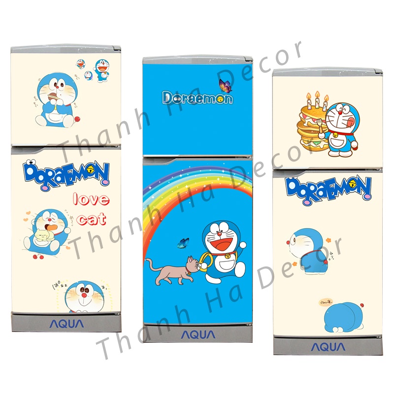 Decal dán Tủ Lạnh Doremon chất liệu cao cấp