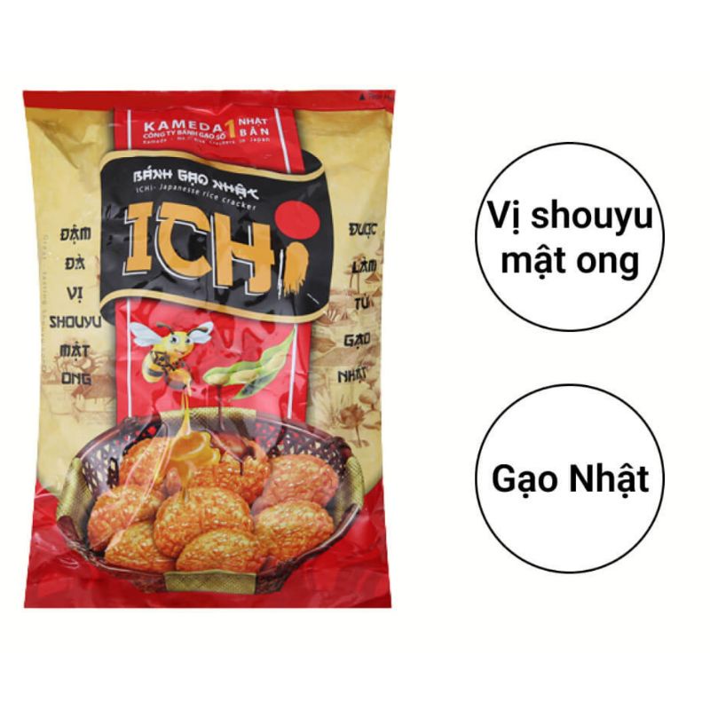 Combo 2 gói bánh gạo Nhật Ichi mật ong gói 100 g