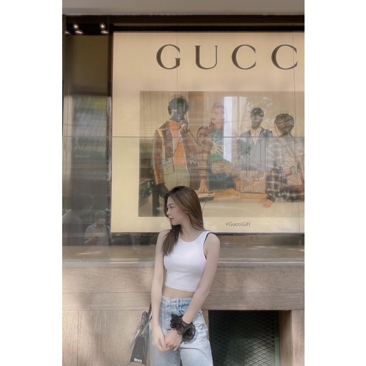 Áo Croptop body ba lỗ ngược trơn