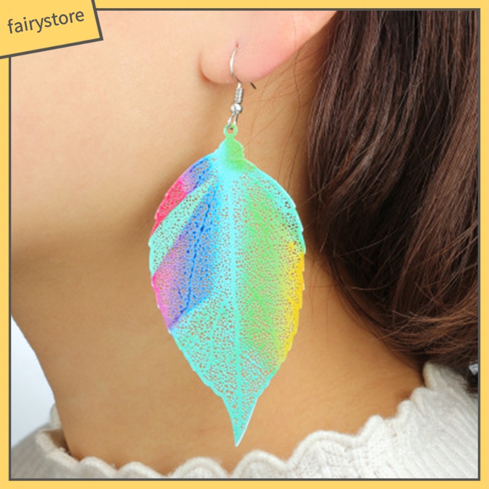 Bông Tai Hình Chiếc Lá Nhiều Màu Sắc